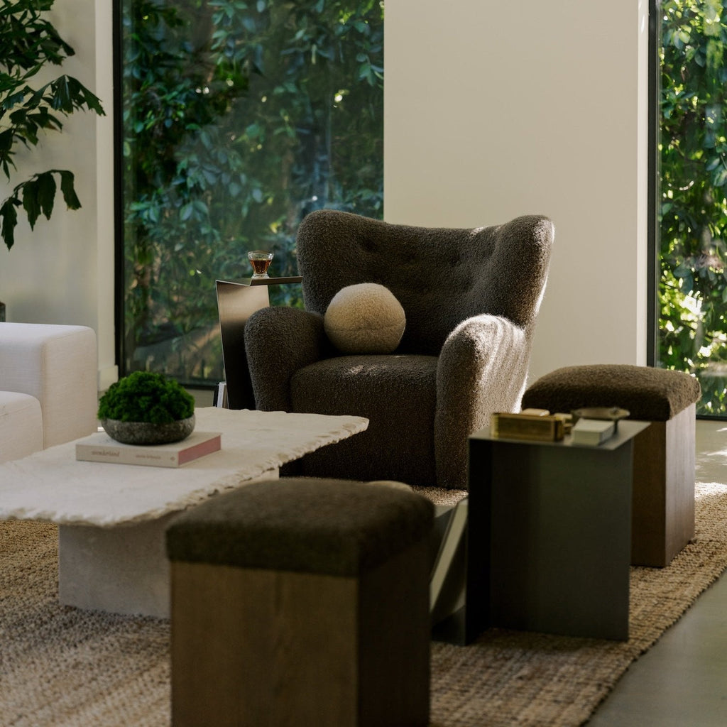 Loungesessel – Mokka-Bouclé