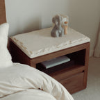Nachttisch mit Marmorplatte und Schublade mit Soft-Close-Funktion – Mokka
