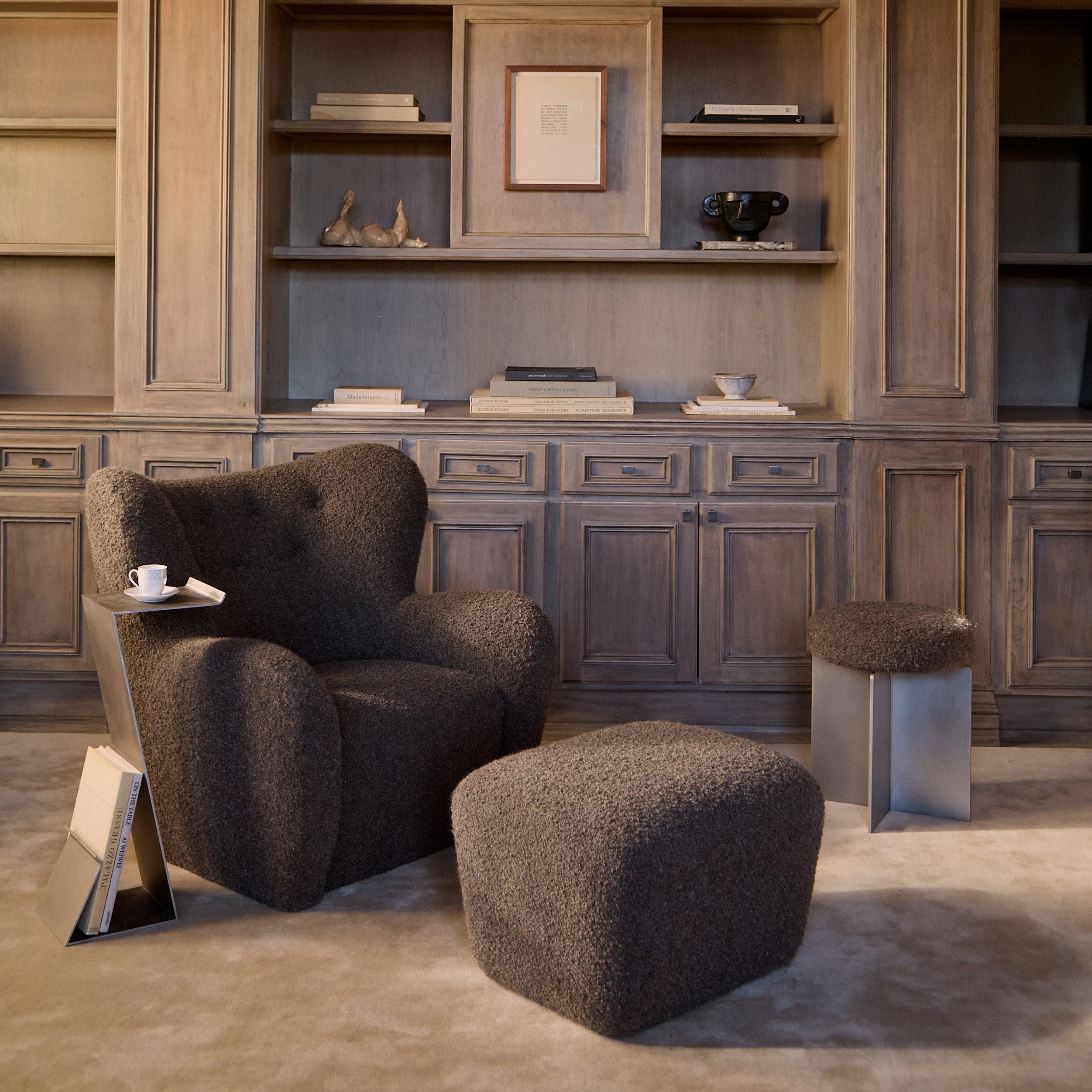 Loungesessel – Mokka-Bouclé
