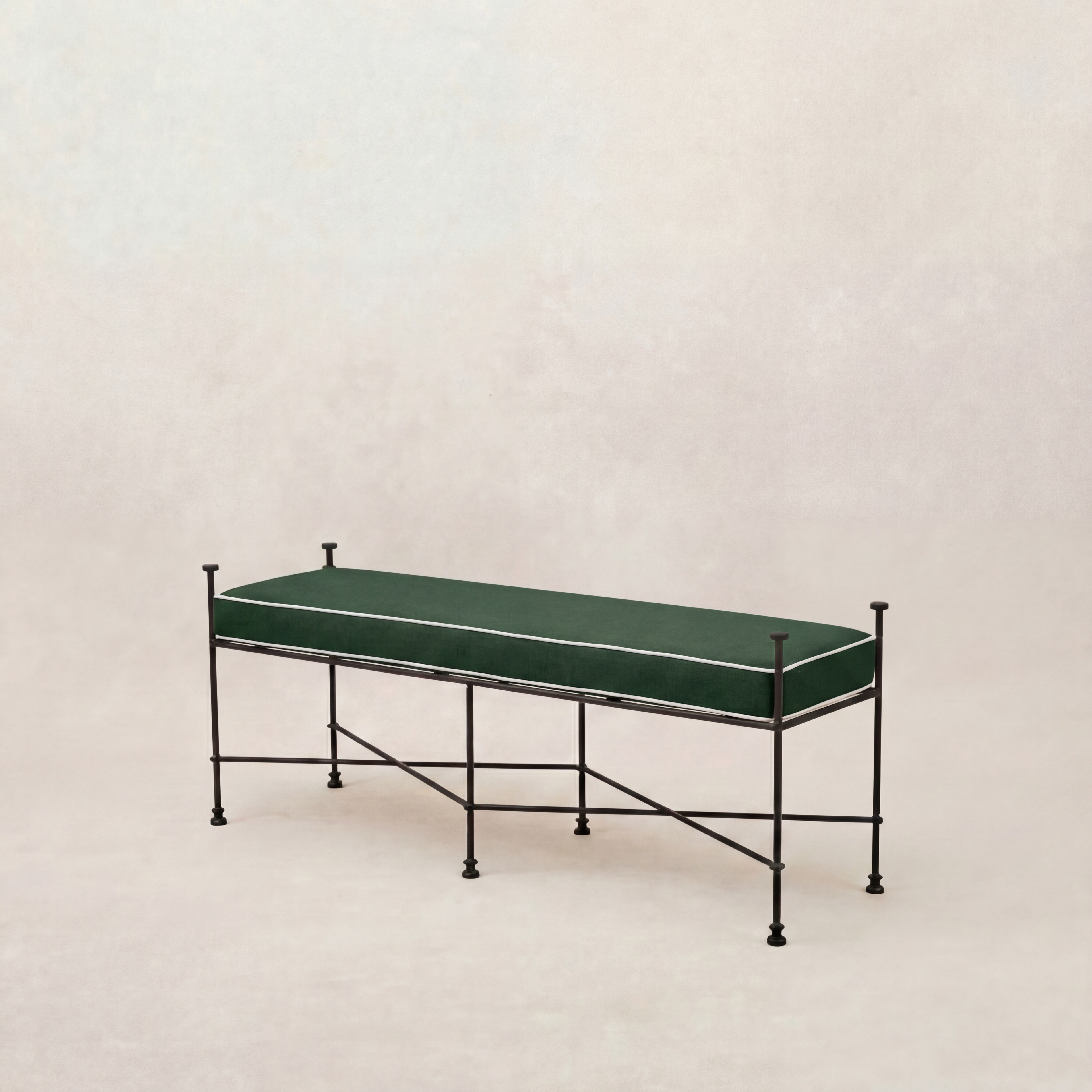 Gartenbank 122 cm – schwarzer Rahmen