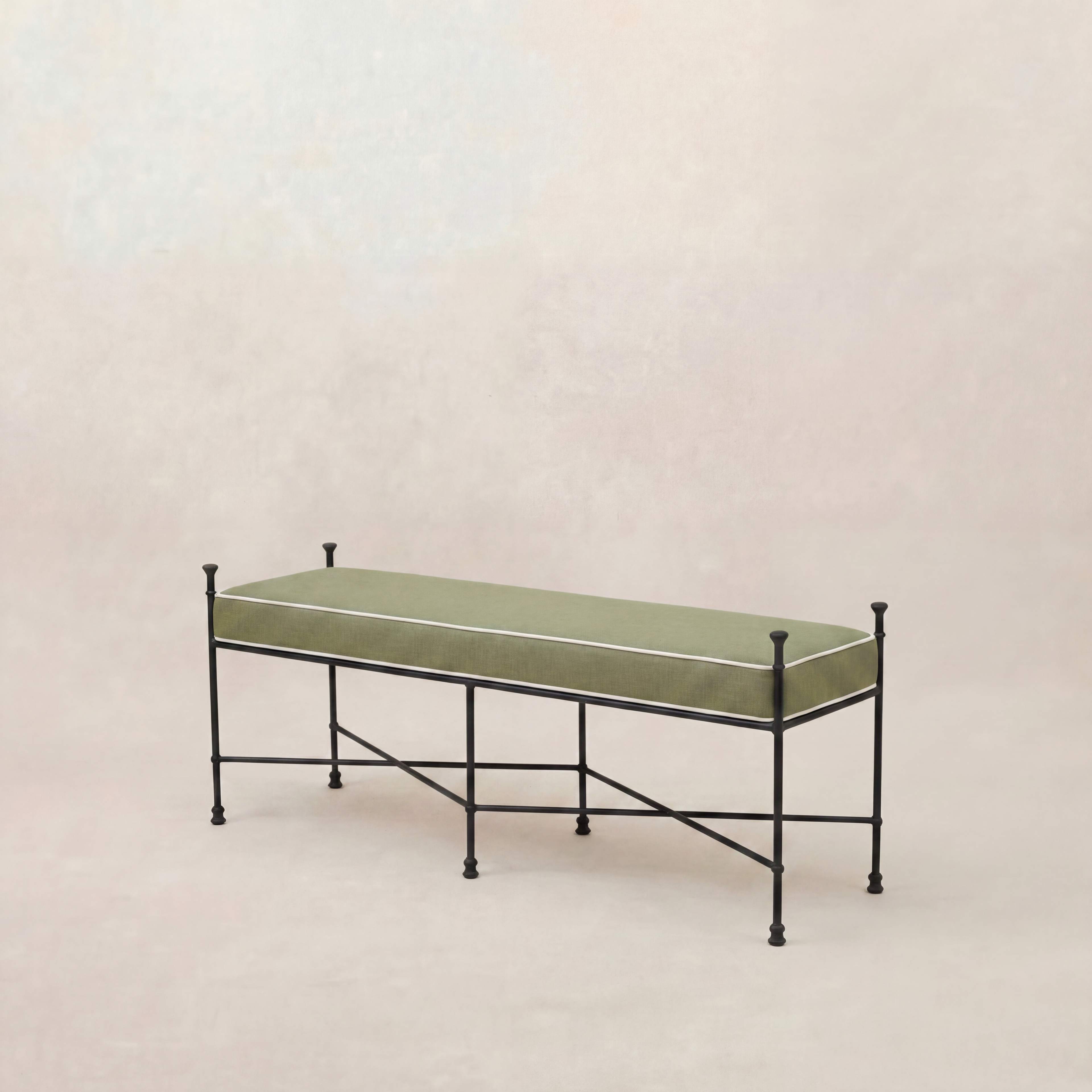 Gartenbank 122 cm – schwarzer Rahmen