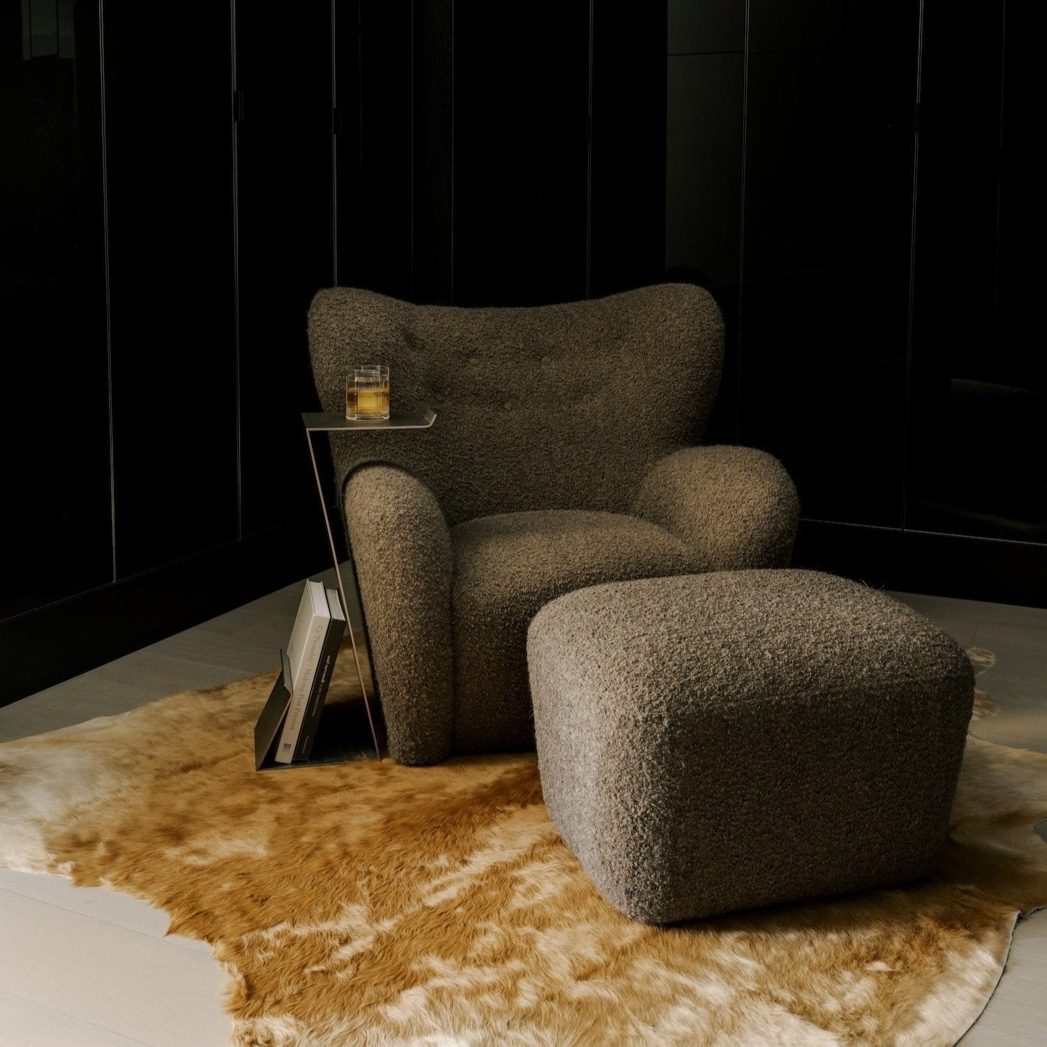 Loungesessel – Mokka-Bouclé