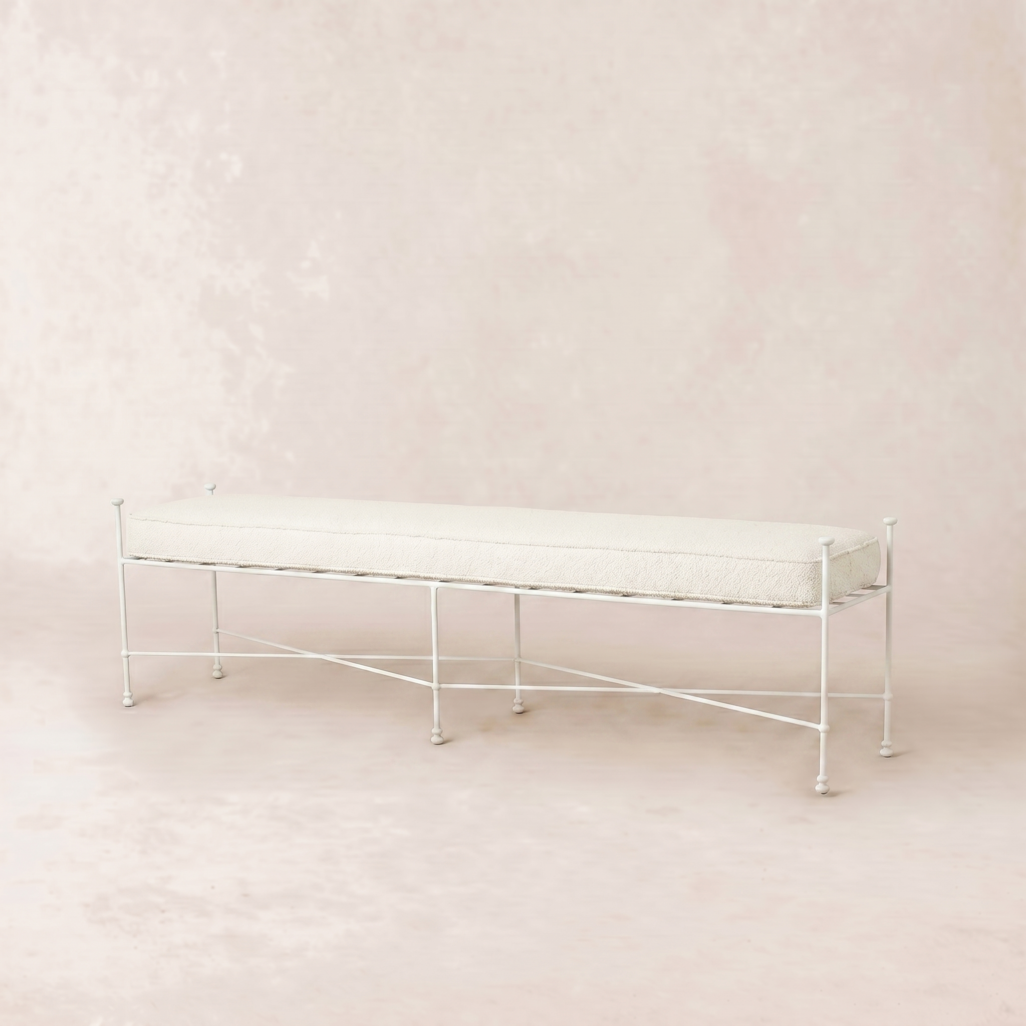 Gartenbank 178 cm – weißes Gestell
