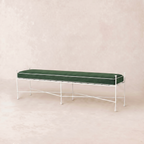 Gartenbank 178 cm – weißes Gestell