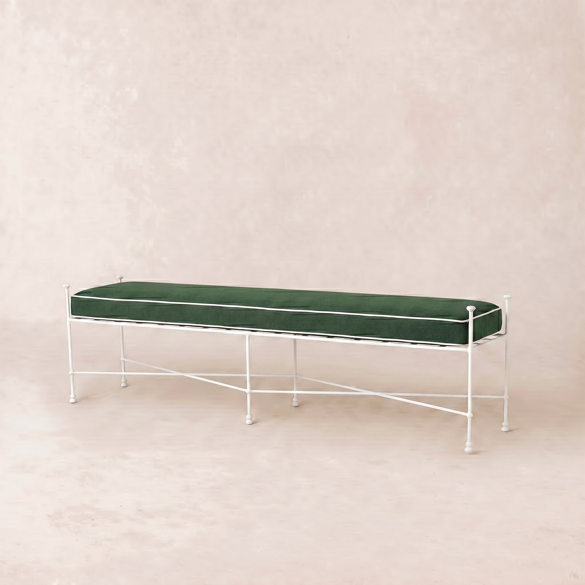 Gartenbank 178 cm – weißes Gestell