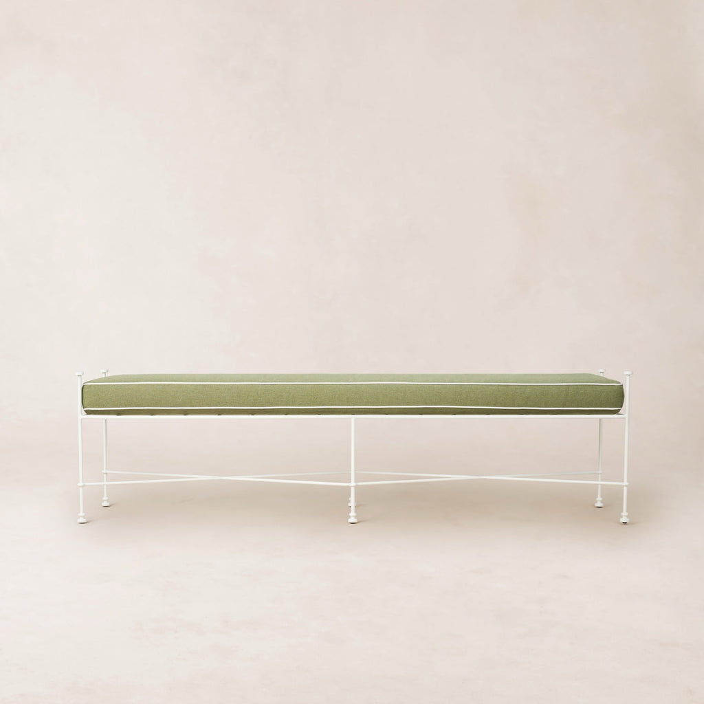 Gartenbank 178 cm – weißes Gestell