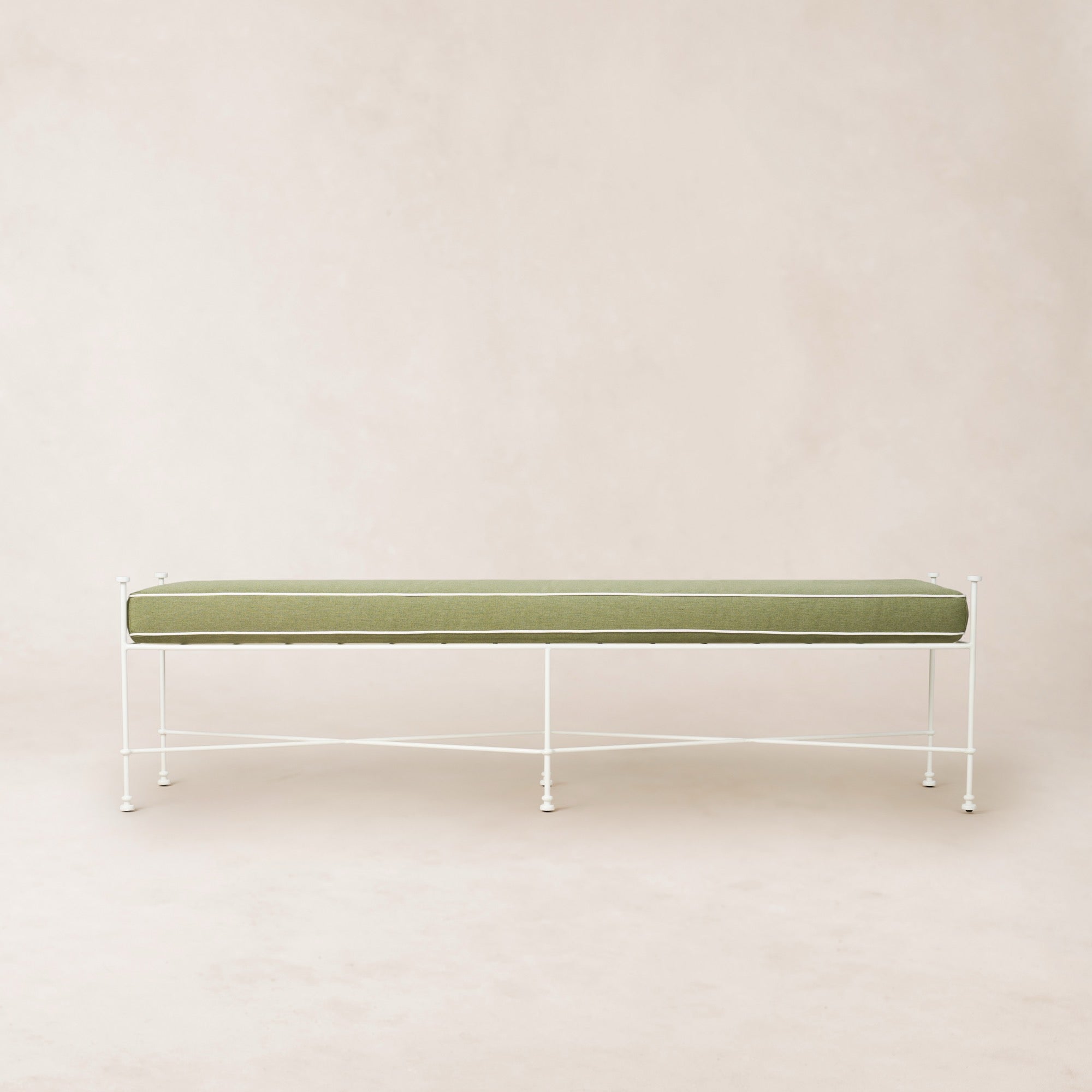 Gartenbank 178 cm – weißes Gestell