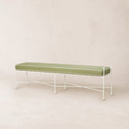 Gartenbank 178 cm – weißes Gestell