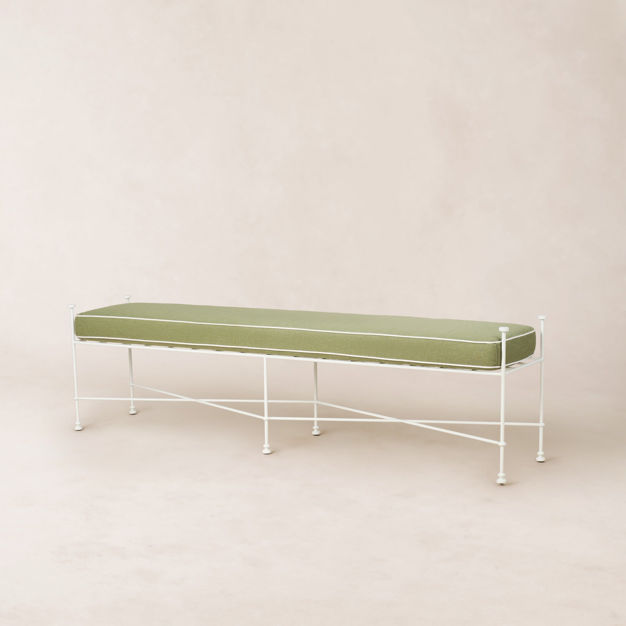 Gartenbank 178 cm – weißes Gestell