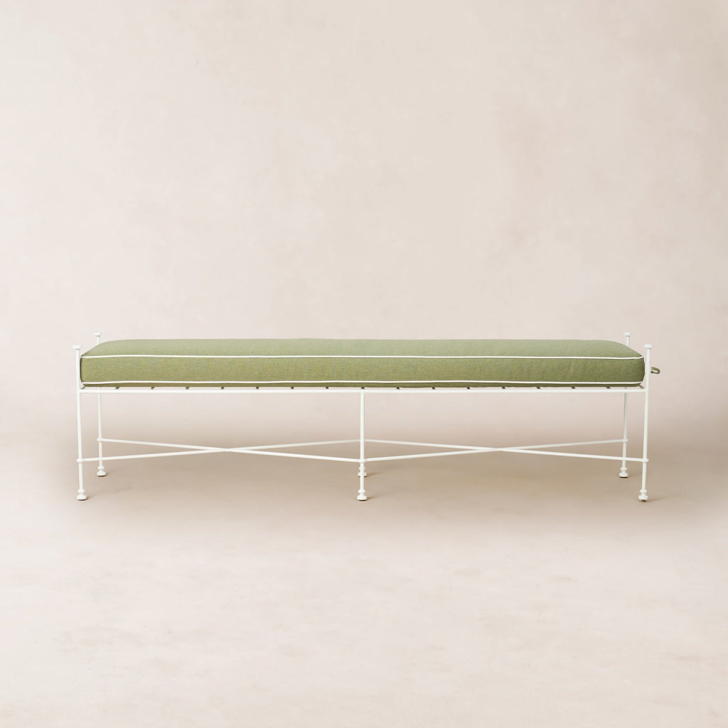 Gartenbank 178 cm – weißes Gestell