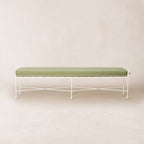 Gartenbank 178 cm – weißes Gestell