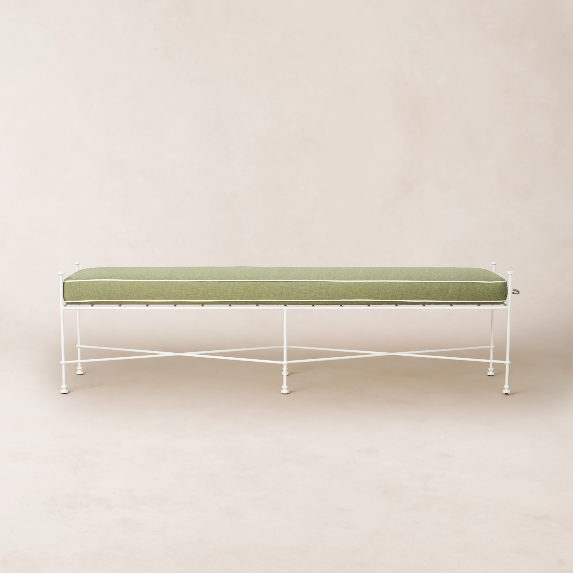 Gartenbank 178 cm – weißes Gestell
