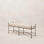 Gartenbank 122 cm – schwarzer Rahmen