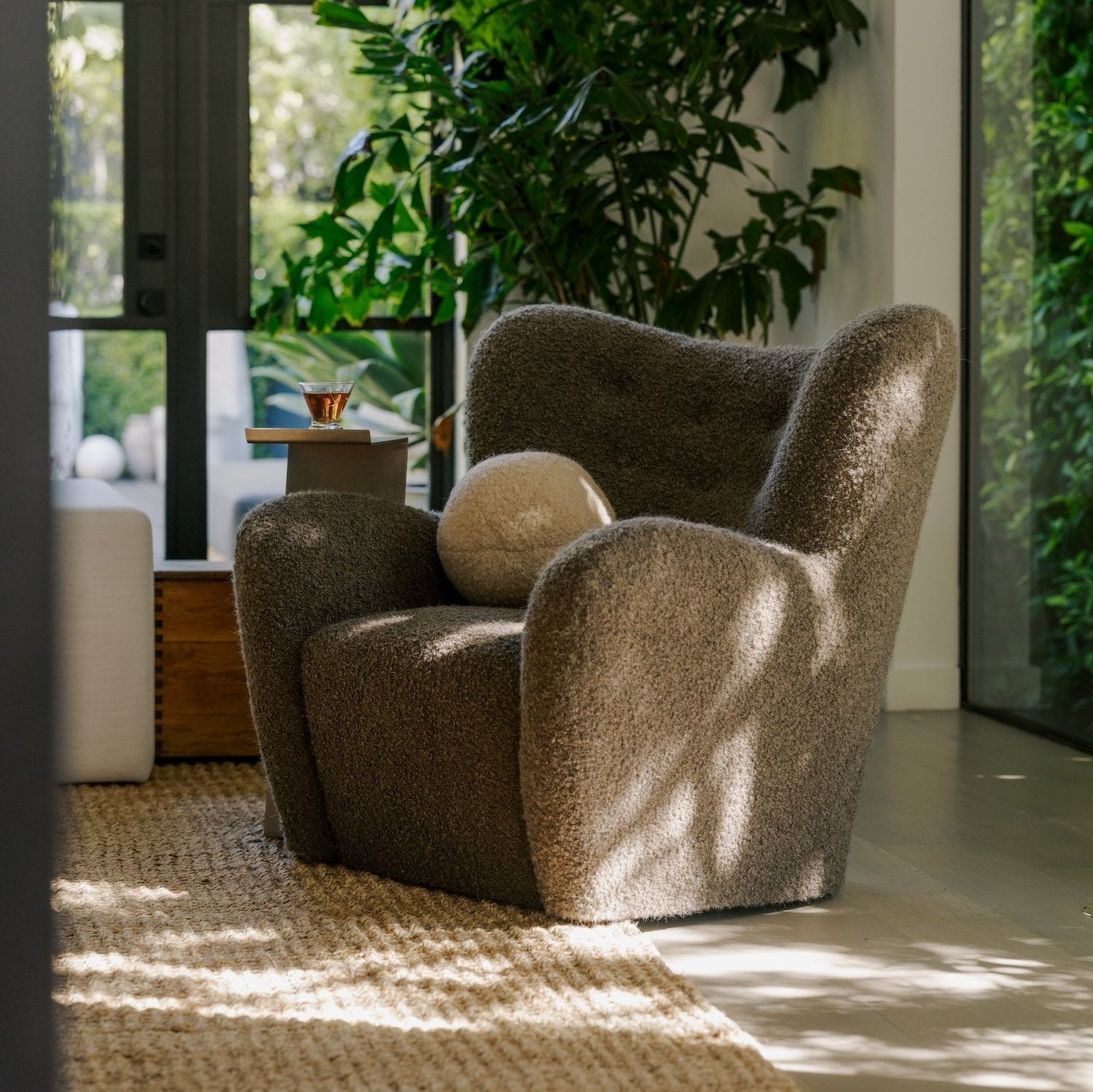 Loungesessel – Mokka-Bouclé