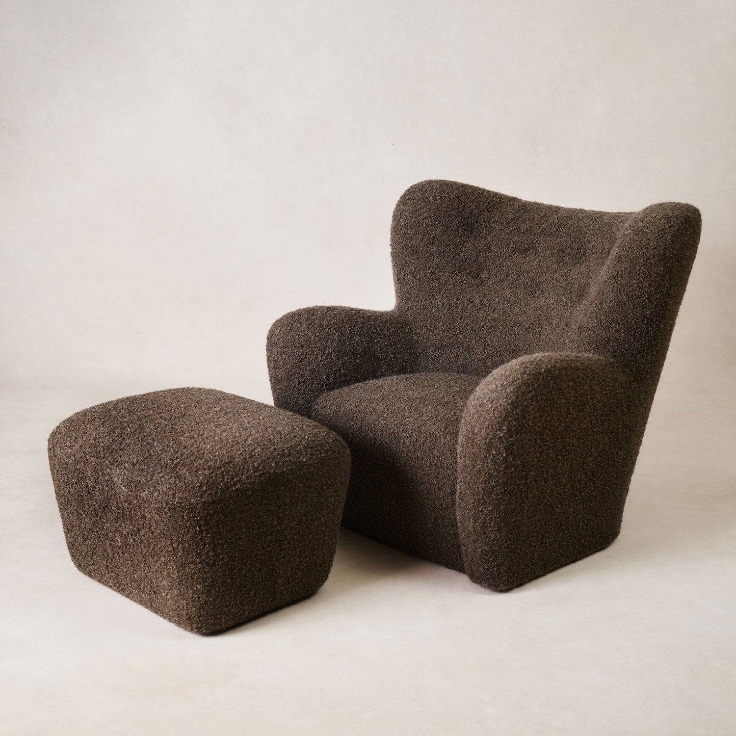 Loungesessel – Mokka-Bouclé