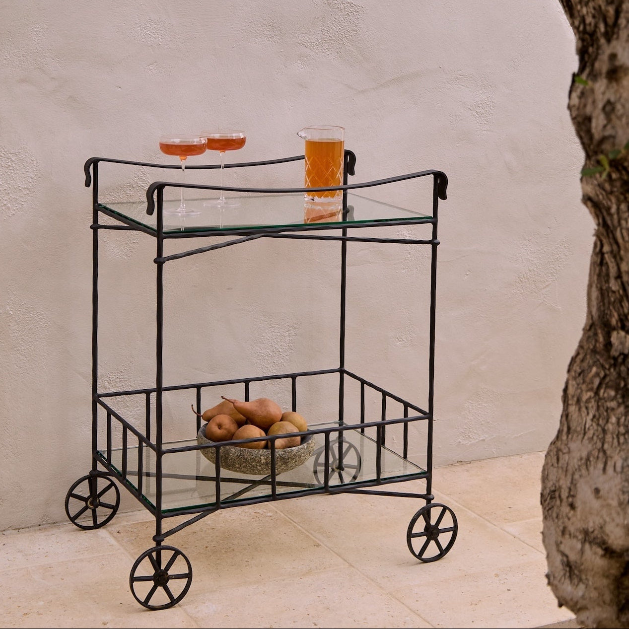 Outdoor-Barwagen – Schwarzer Rahmen