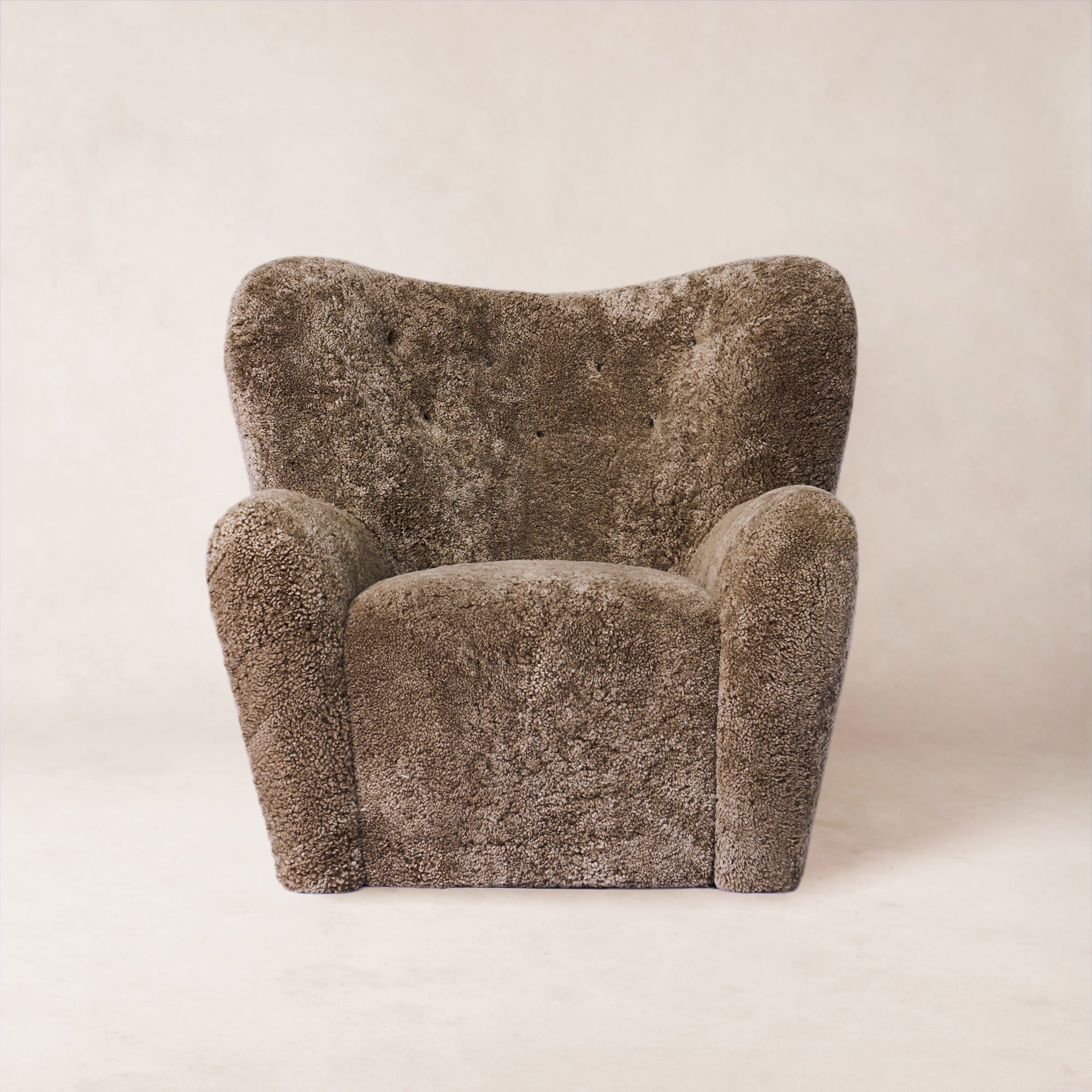 Drehbarer Loungesessel – Taupefarbenes Shearling
