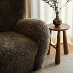 Drehbarer Loungesessel – Taupefarbenes Shearling