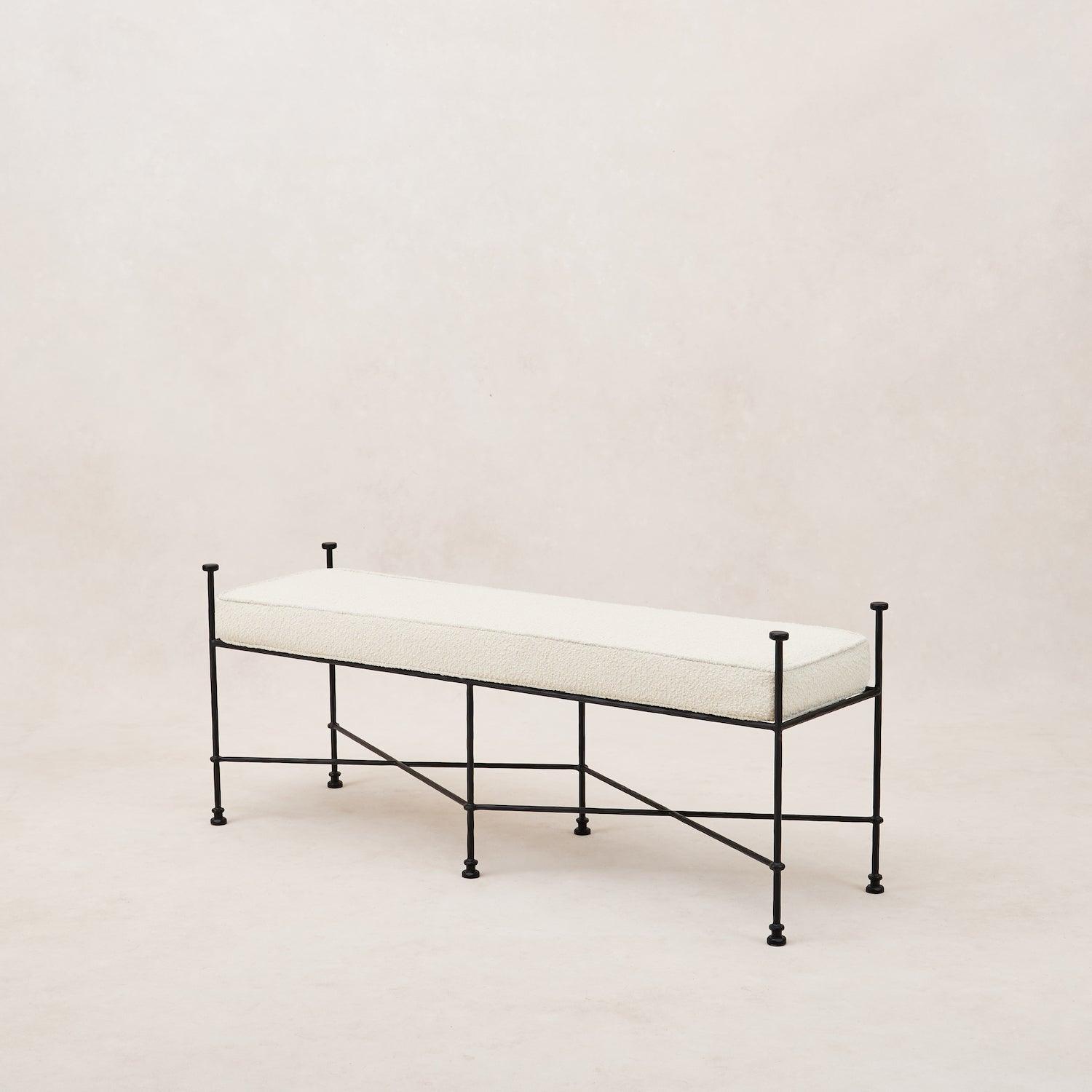 Gartenbank 122 cm – schwarzer Rahmen