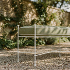 Gartenbank 178 cm – weißes Gestell