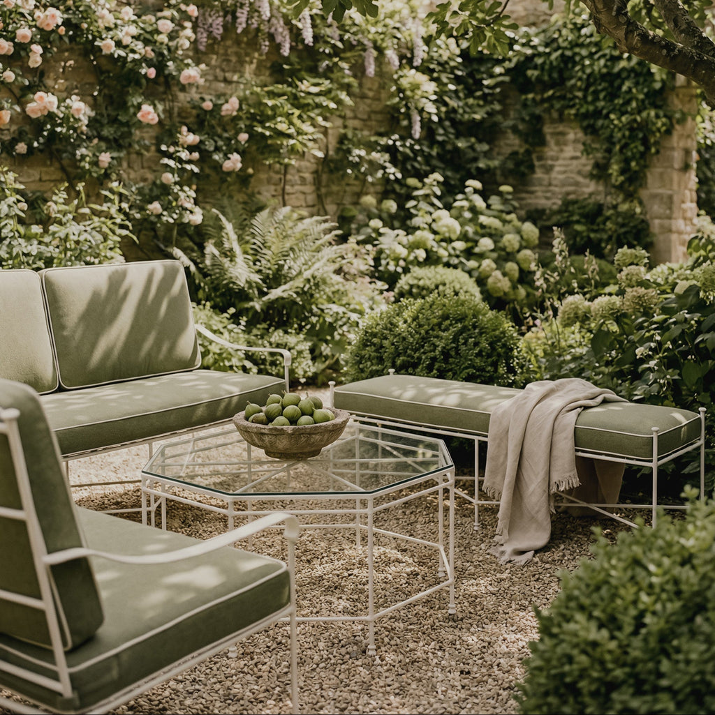 Gartenbank 48 Zoll – weißes Gestell